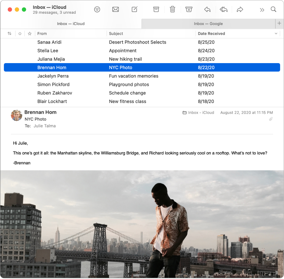 reduce the size of the email message window for mac mail